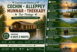 Cochin Alleppey Houseboat Munnar Tour Package