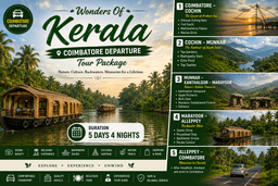 Wonders of Kerala Coimbatore Departure Tour Package