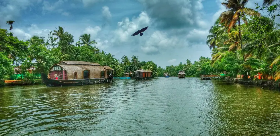 Houseboat cruising the Alleppey backwaters