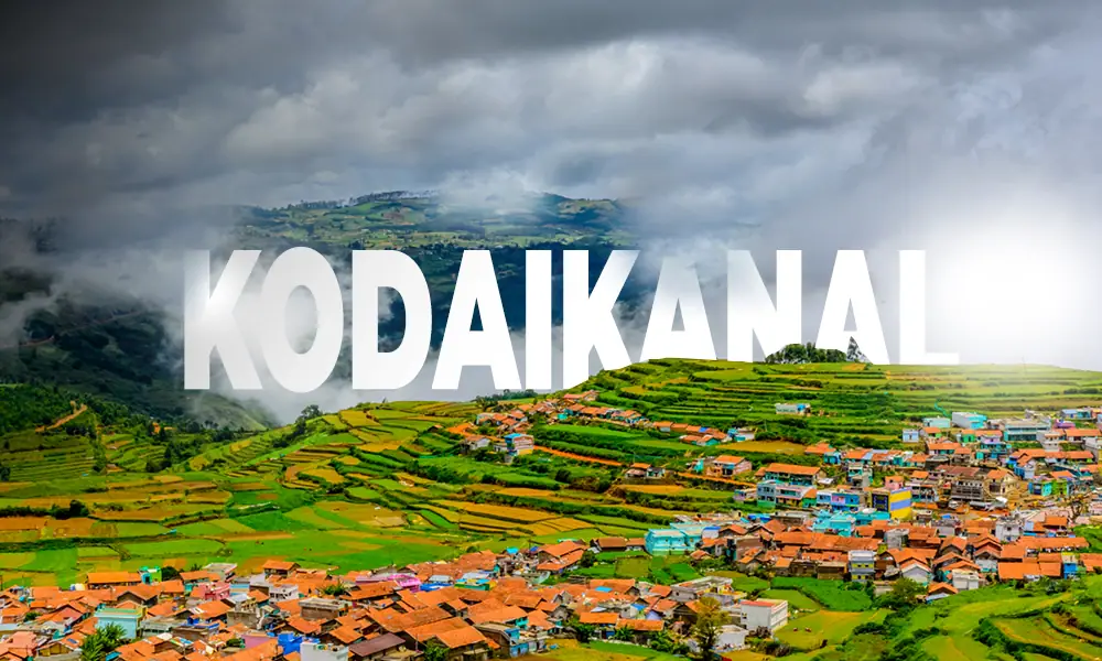 View over the Kodaikanal hills and villages